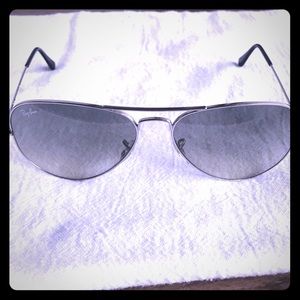 Women’s Ray Ban aviator large silver sunglasses